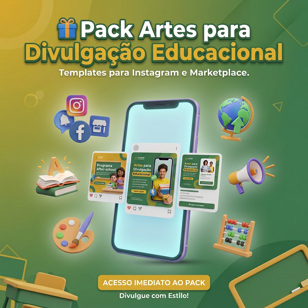 Pack Artes para Divulgação Educacional